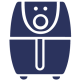 Air Fryer icon showing we cover small appliances in the kitchen and white goods