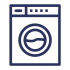Washing machine icon with text 'free replacements'