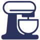 Food Mixer icon showing we cover small appliances in the kitchen and white goods